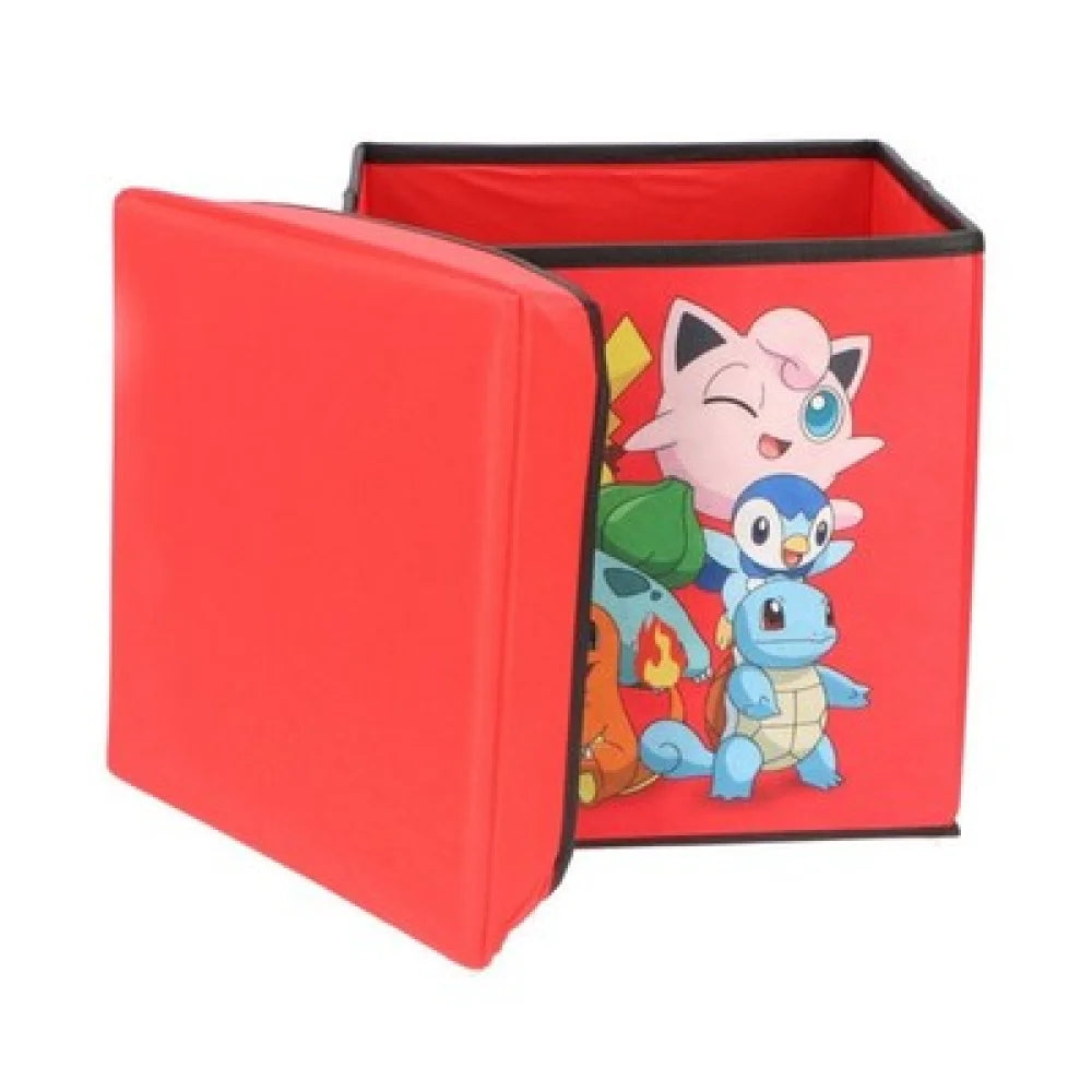 Pokemon Pikachu Kinder Spielzeug Korb Spielzeugkorb Deckel 30x30x30 cm - WS-Trend.de