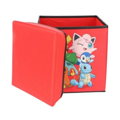 Pokemon Pikachu Kinder Spielzeug Korb Spielzeugkorb Deckel 30x30x30 cm - WS-Trend.de