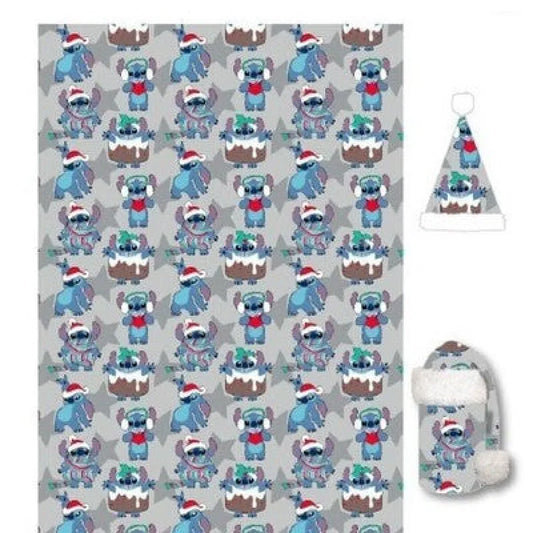 Disney Lilo und Stitch Flanell Wohndecke warme Kuscheldecke plus Weihnachtsmütze - WS-Trend.de