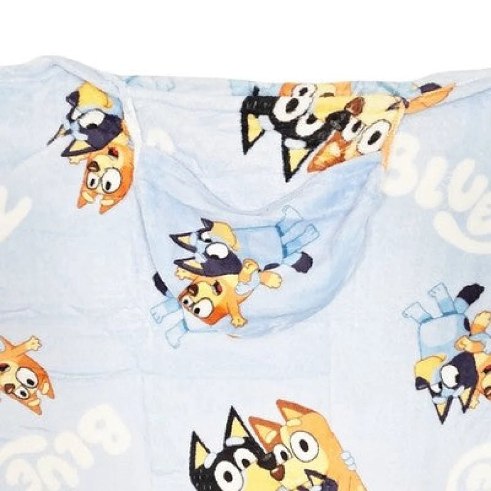 Bluey u Bingo Flanell Decke XL - Warme Kapuzen Kuscheldecke 120x150 cm - WS-Trend.de