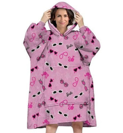 Barbie Kuschelponcho Kuscheldecke mit Ärmeln Kapuze Tasche XS-L - WS-Trend.de