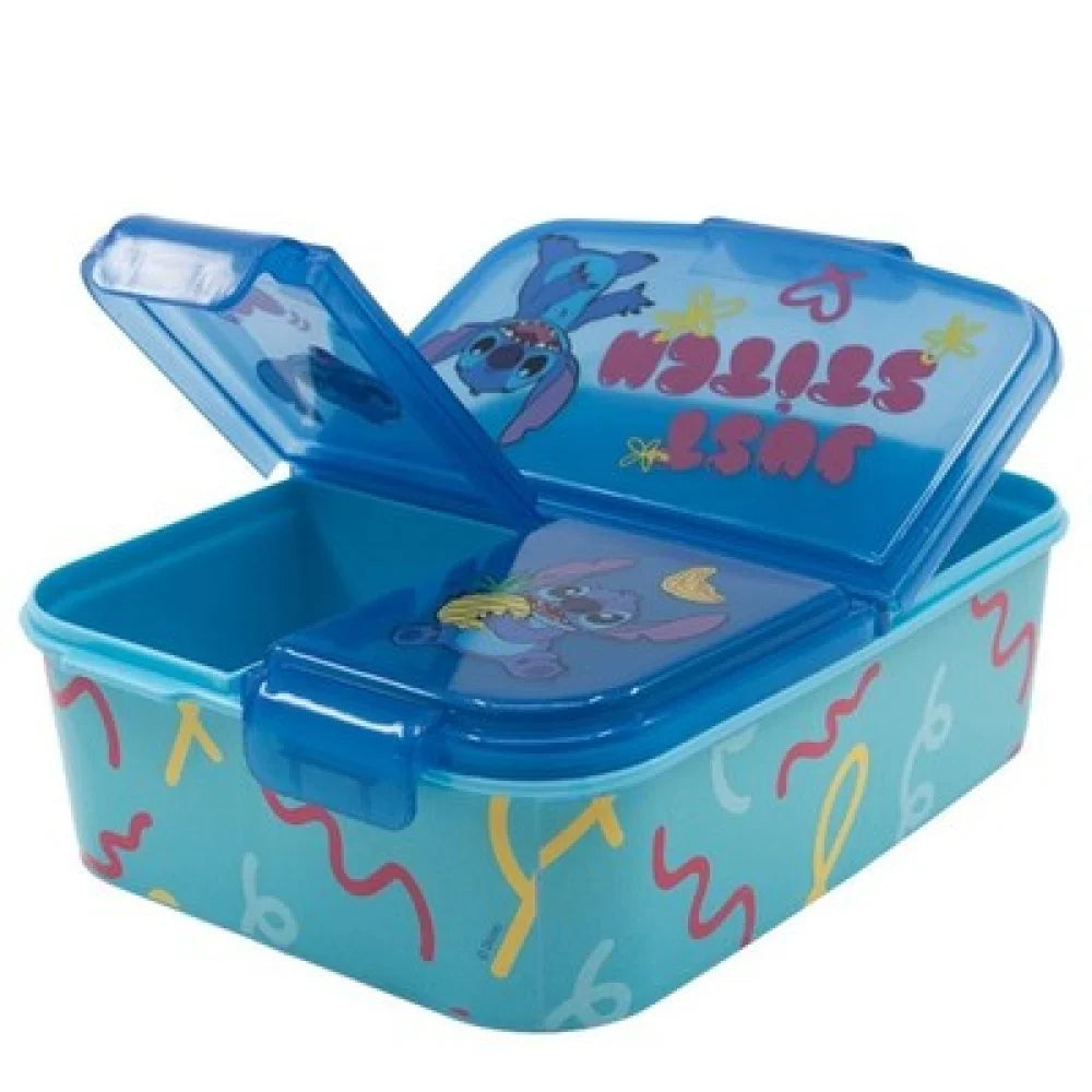 Disney Stitch 2 tlg. Lunch Set Brotdose mit 3 Kammern Alu-Trinkflasche - WS-Trend.de