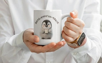 Anti Stress Pinguin Kaffeetasse Teetasse Tasse Geschenkidee 325 ml - WS-Trend.de