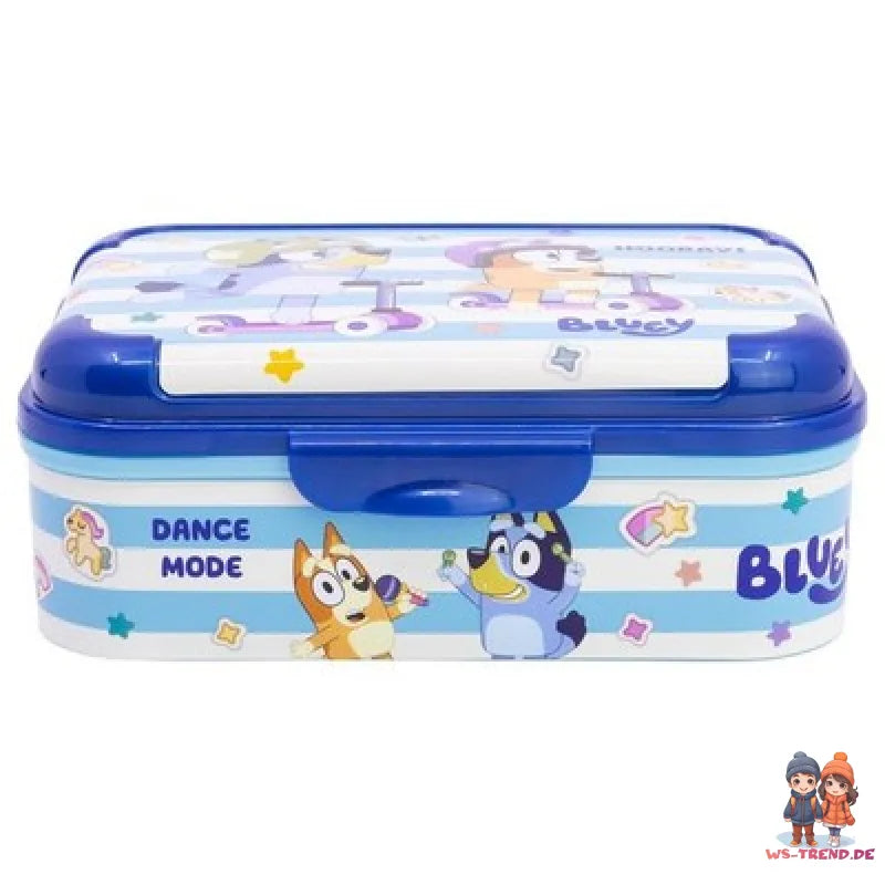 Bluey Bingo Kinder 4 teiliges Set Brotdose Alu Trinkflasche Besteck - WS-Trend.de