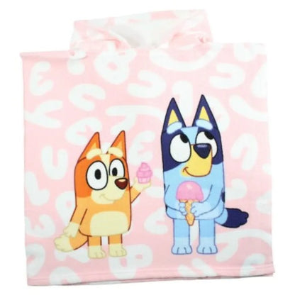 Bluey und Bingo Kleinkind Poncho Badeponcho mit Kapuze 50x100 cm - WS-Trend.de