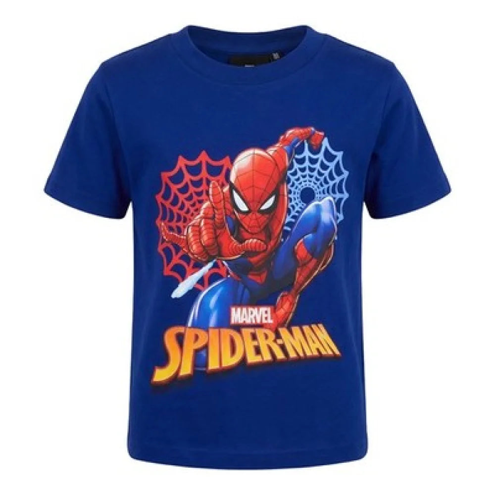 Marvel Spiderman Kinder Jungen T-Shirt Kurzarm Shirt Gr. 98 bis 128 Baumwolle - Blau 104 - WS-Trend.de