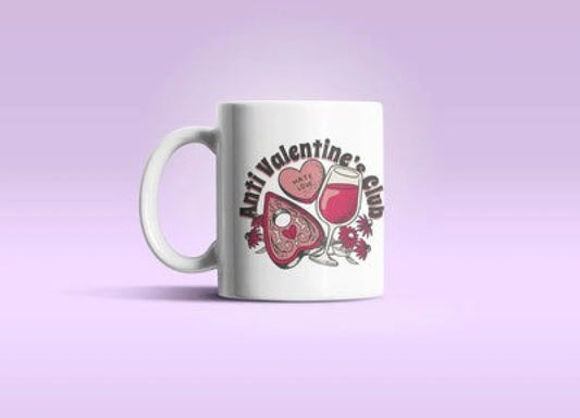 Anti Valentinstags Club Kaffeetasse Teetasse mit witzigem Spruch - WS-Trend.de