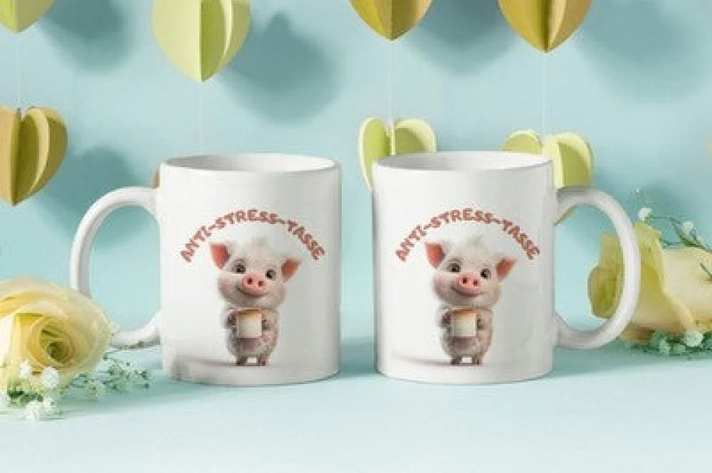 Anti Stress Schweinchen Kaffeetasse Teetasse Tasse Geschenkidee - WS-Trend.de