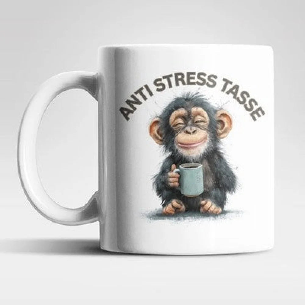 Anti Stress Schimpanse Kaffeetasse Teetasse Tasse Geschenkidee - WS-Trend.de