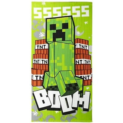 MInecraft Gamer Creeper Mikrofaser Badetuch Strandtuch XL 70x140 cm - WS-Trend.de