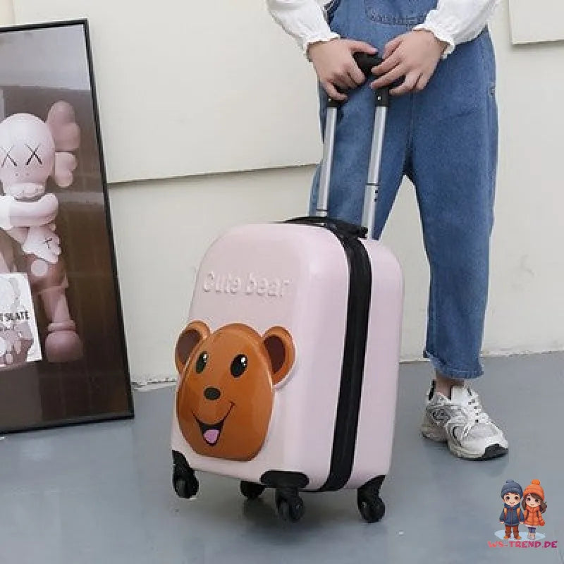 Teddy Bär 3D Kinder Trolley Kinderkoffer ABS Kindertrolley 44x31x22 cm - WS-Trend.de