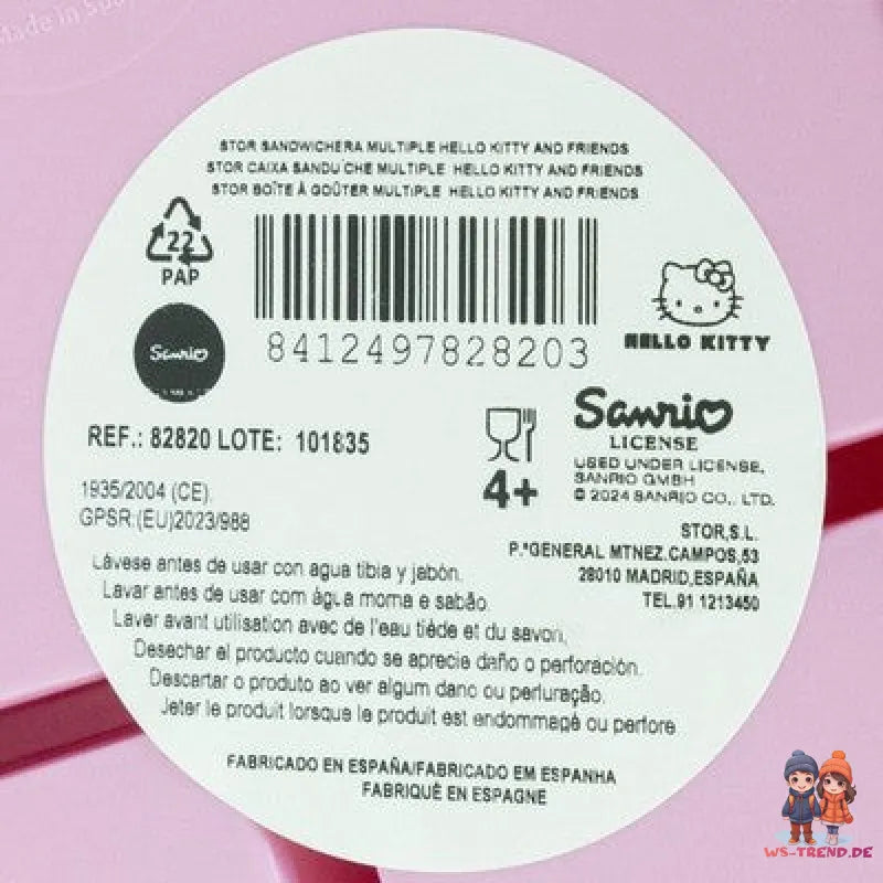 Hello Kitty 2 tlg. Kuromi Melody Set Brotdose 3 Kammern ALU ATrinkflasche 400 ml - WS-Trend.de