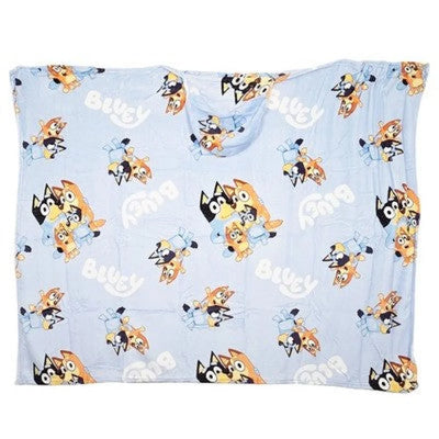 Bluey u Bingo Flanell Decke XL - Warme Kapuzen Kuscheldecke 120x150 cm - WS-Trend.de