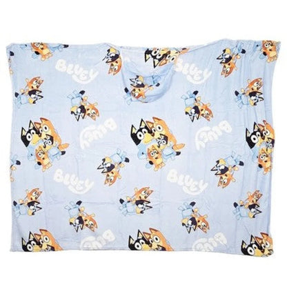 Bluey u Bingo Flanell Decke XL - Warme Kapuzen Kuscheldecke 120x150 cm - WS-Trend.de