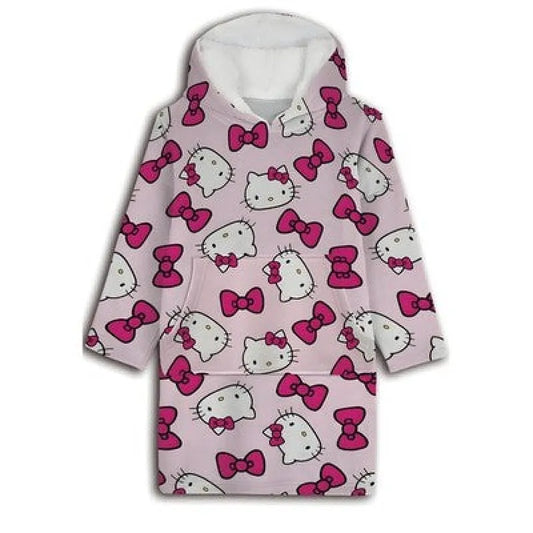 Hello Kitty Kuschelponcho Kuscheldecke mit Ärmeln Kapuze Tasche 7 bis 14 Jahre - WS-Trend.de