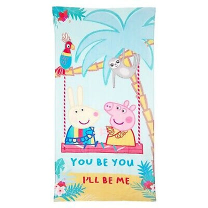 Peppa Wutz Pig Luisa Löffel Badetuch XL Strandtuch 70x140 cm 100% Baumwolle - WS-Trend.de