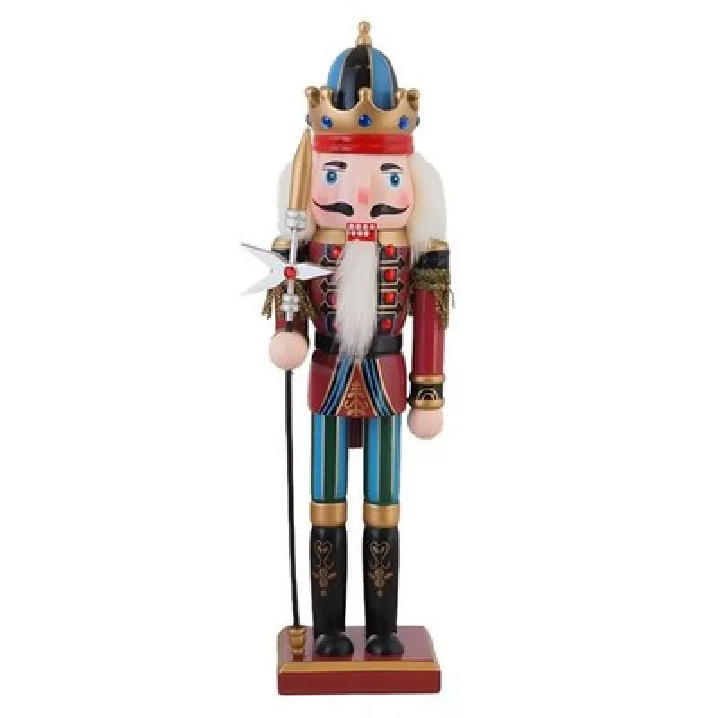 Nussknacker Figur 30 cm – Holz Weihnachtsdekoration König Rot-Gold - Bunt - WS-Trend.de