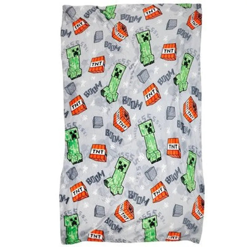 Minecraft Creeper Flanell Fleecedecke Kuscheldecke Wohndecke 180x200 cm - WS-Trend.de