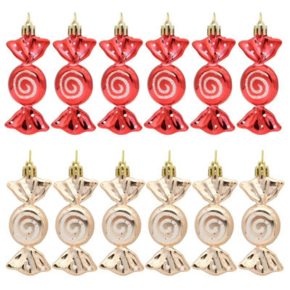 Christbaumschmuck Bonbons 12St Kunststoff Weihnachtsbaumschmuck - WS-Trend.de
