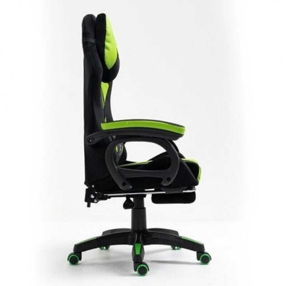 Gaming-Stuhl Drehstuhl verstellbare Rückenlehne 2 Kissen Fußstütze - WS-Trend.de