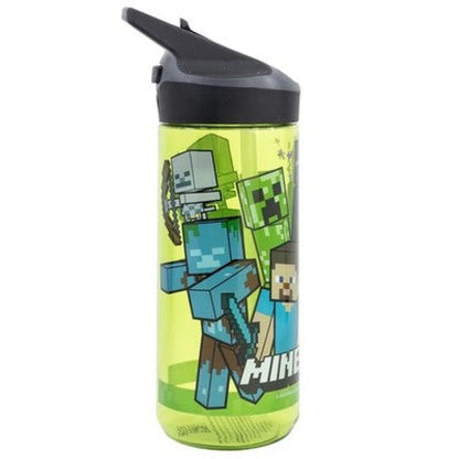 Minecraft Steve Alex Creeper Trinkflasche Flasche 620 ml. Haltegriff und Halm - WS-Trend.de
