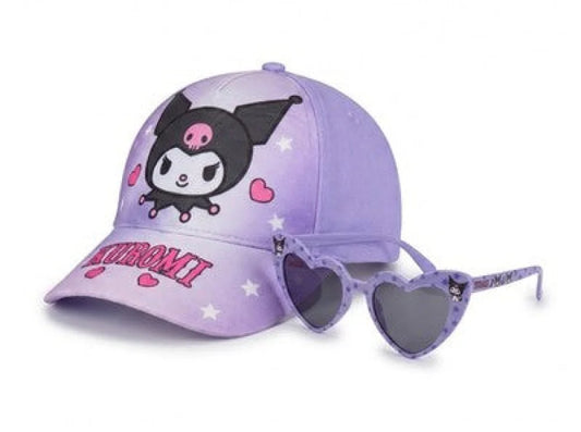 Hello Kitty Kuromi Kinder Basecap Baseball Kappe und Sonnenbrille Gr. 52-54 - Lila 52 - WS-Trend.de
