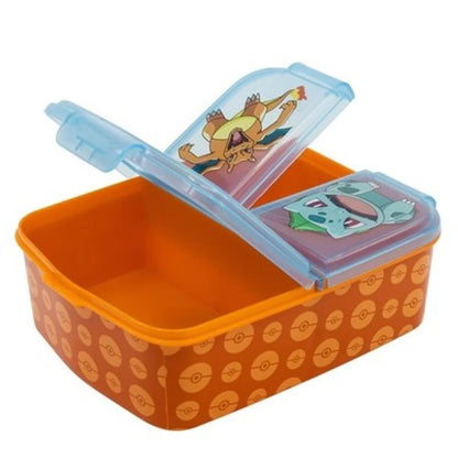 Pokemon Pikachu Kinder 2 tlg. Set 3 Kammern Brotdose ALU Trinkflasche 400 ml - WS-Trend.de
