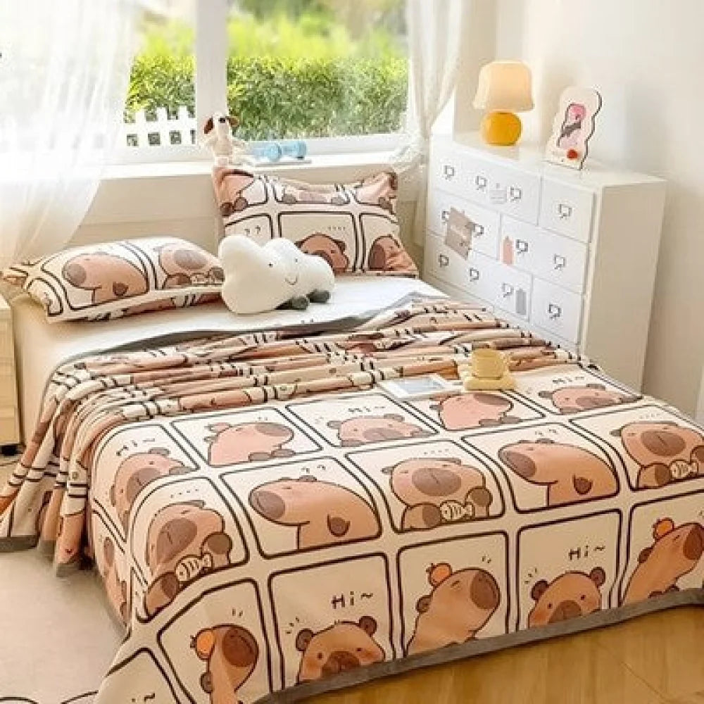 Capybara Flanell Decke XL - Warme Kuscheldecke 150x210 cm - WS-Trend.de