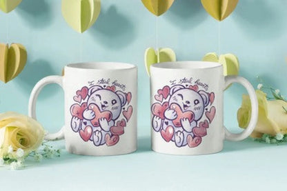 Bärchen Herzen Tasse mit Motiv Kaffeetasse Teetasse Henkel - WS-Trend.de