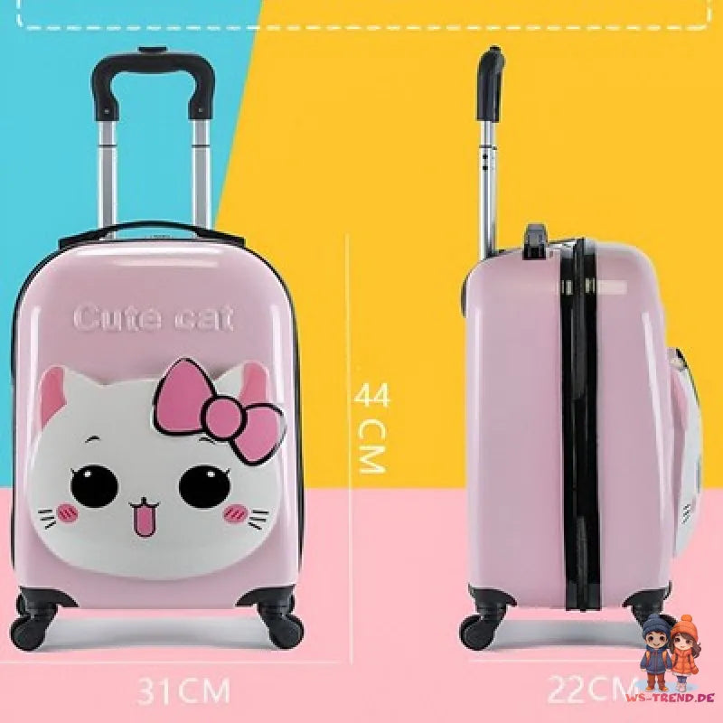 Katze Kätzchen 3D Kinder Trolley Kinderkoffer ABS Kindertrolley 44x31x22 cm - WS-Trend.de