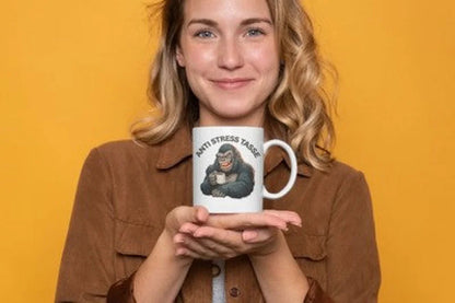 Anti Stress Gorilla Kaffeetasse Teetasse Tasse Geschenkidee 325 ml - WS-Trend.de
