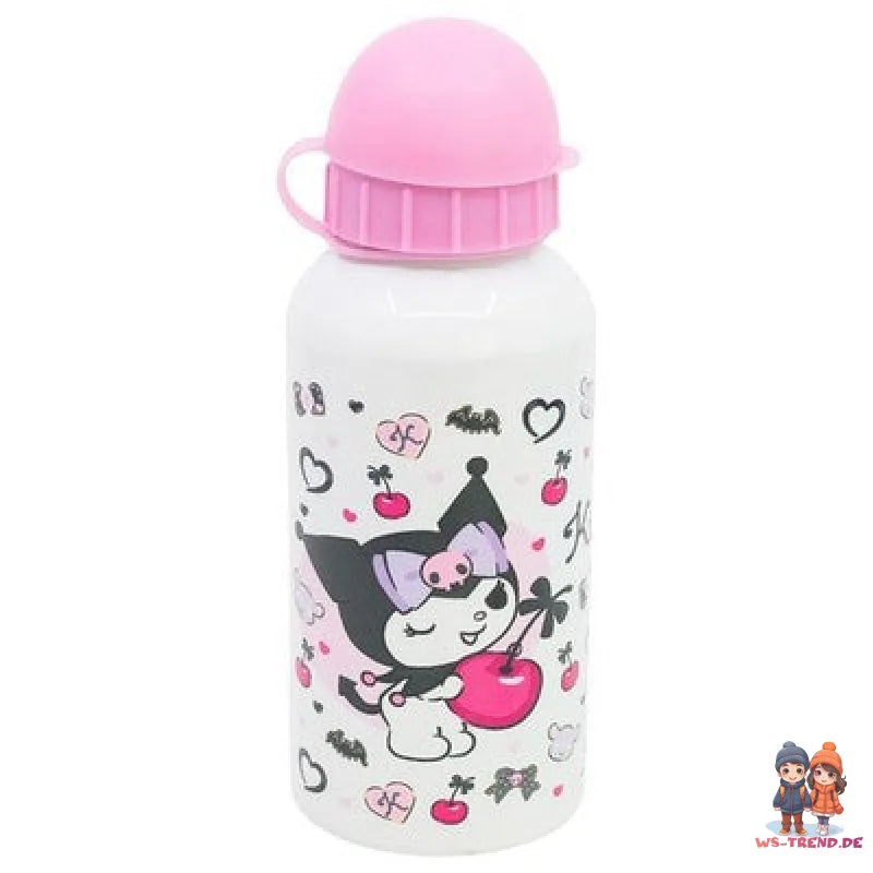 Kuromi Hello Kitty 2 tlg. Lunch Set Brotdose 3 Kammern ALU ATrinkflasche 400 ml - WS-Trend.de