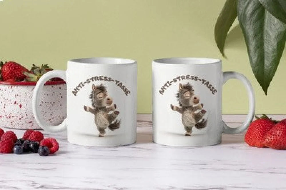 Anti Stress Pferd Yoga Kaffeetasse Teetasse Tasse Geschenkidee 325 ml - WS-Trend.de