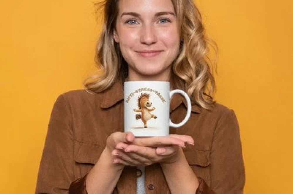 Anti Stress Pferd Yoga Kaffeetasse Teetasse Tasse Geschenkidee 325 ml - WS-Trend.de