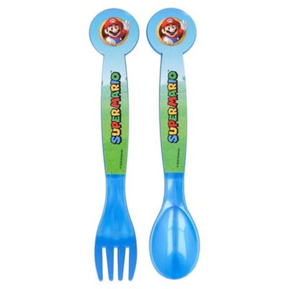 Super Mario Luigi Kinder 4 teiliges Set Brotdose - Gabel Löffel Alu-Trinkflasche - WS-Trend.de