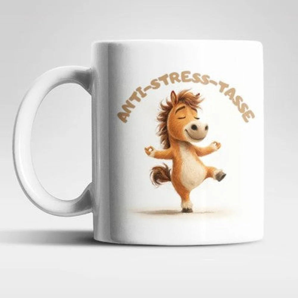 Anti Stress Pferd Yoga Kaffeetasse Teetasse Tasse Geschenkidee 325 ml - WS-Trend.de