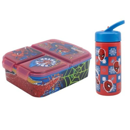 Marvel Spiderman 2 teiliges Kinder Set Brotdose Trinkflasche 410 ml - WS-Trend.de
