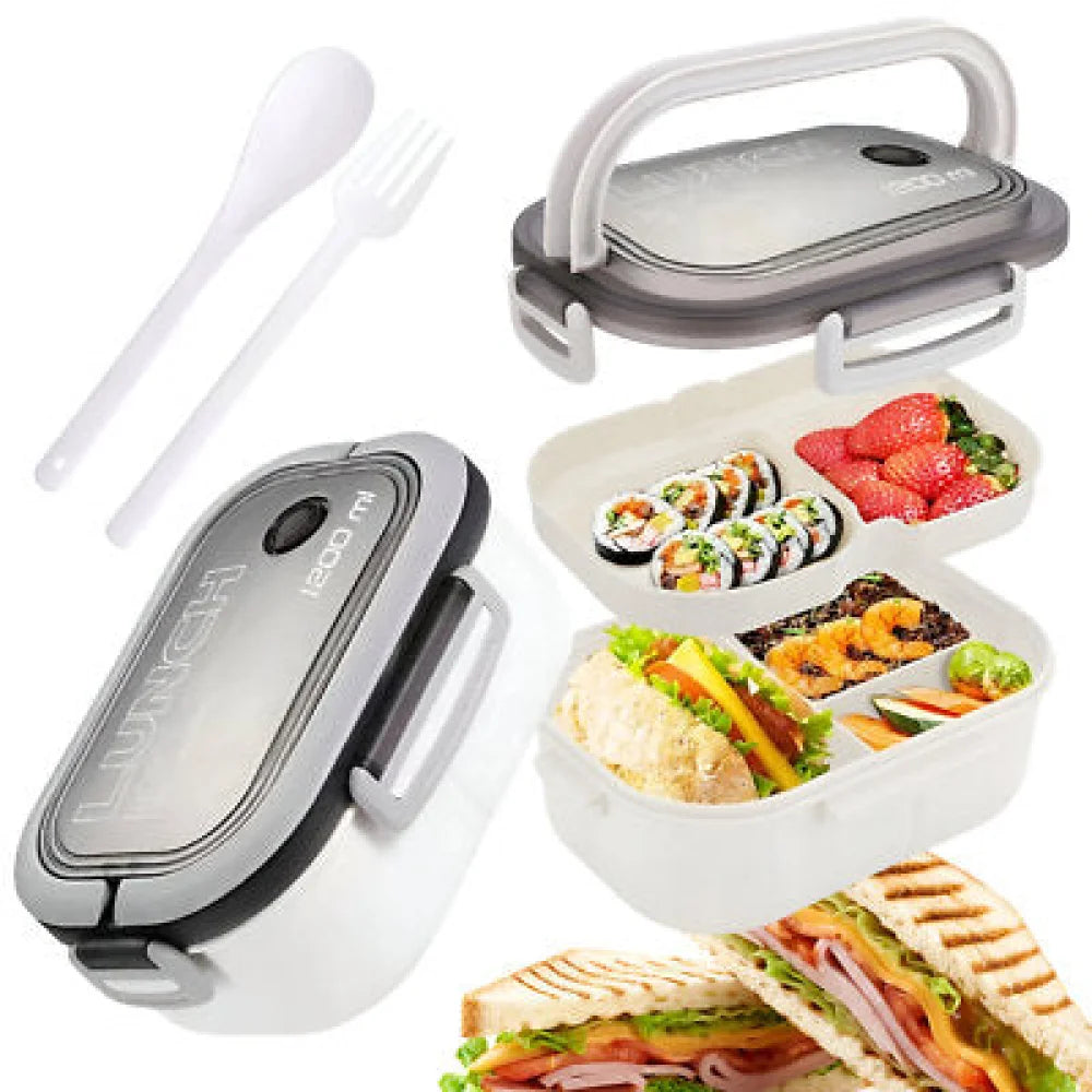 Lunch 4 tlg Set Brotdose 1200 ml Trinkflasche Flasche 1000 Besteck - WS-Trend.de