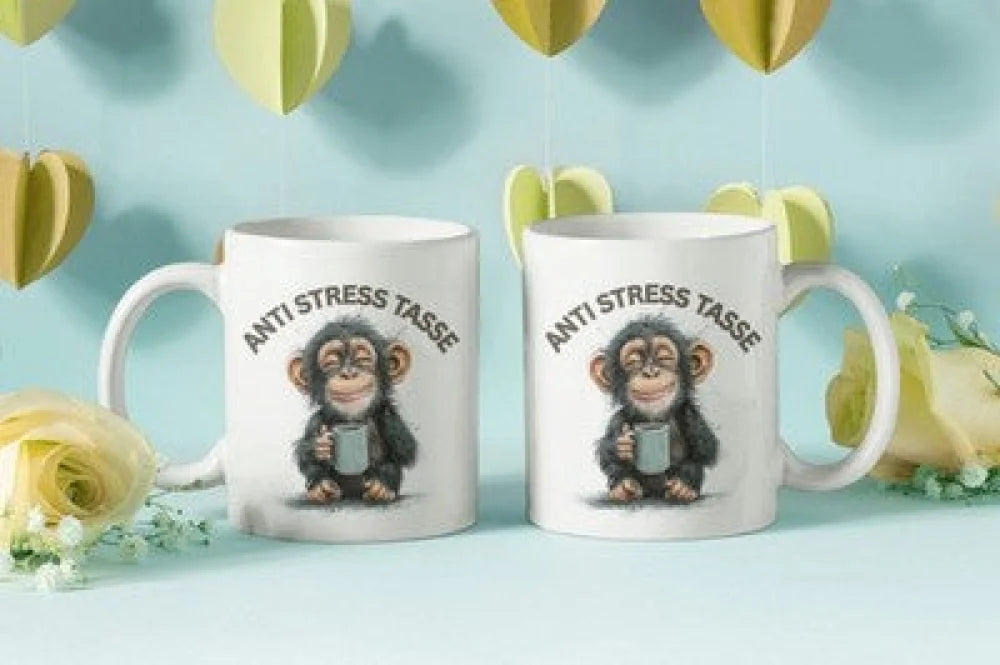 Anti Stress Schimpanse Kaffeetasse Teetasse Tasse Geschenkidee - WS-Trend.de