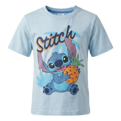 Disney Lilo und Stitch Kinder kurzarm T-Shirt Gr. 98-128 100% Baumrolle - Blau 104 - WS-Trend.de