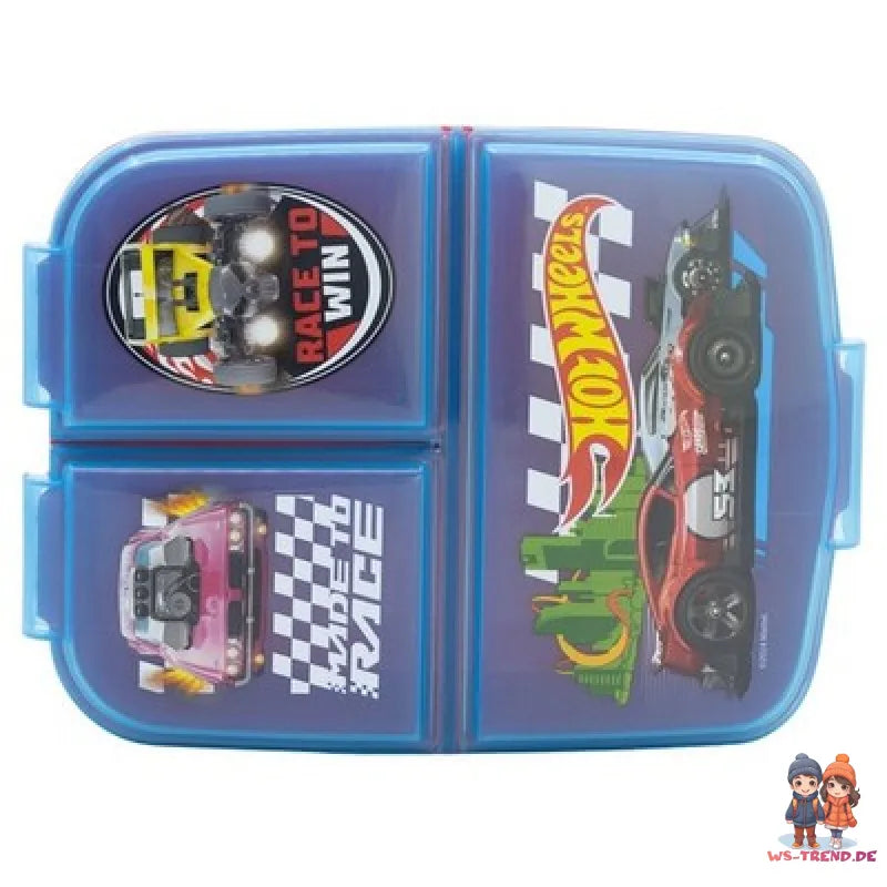 Hot Wheels Race 2 tlg. Lunch Set Brotdose 3 Kammer Becher 350 ml - WS-Trend.de