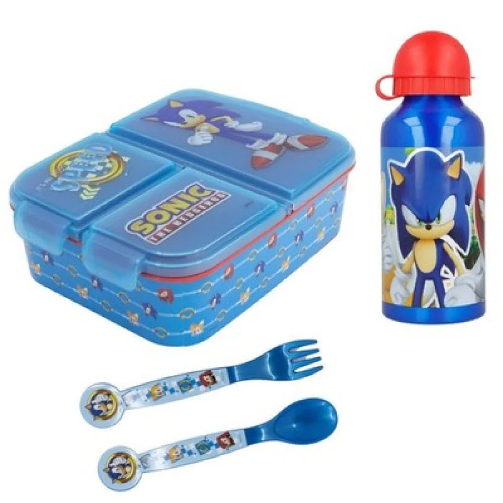 Sonic the Hedgehog 4 teiliges Lunch Set Brotdose Alu-Trinkflasche - WS-Trend.de