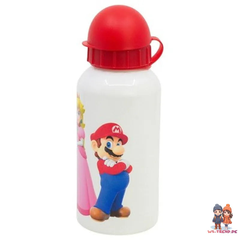 Super Mario Luigi Kinder 4 teiliges Set Brotdose - Gabel Löffel Alu-Trinkflasche - WS-Trend.de