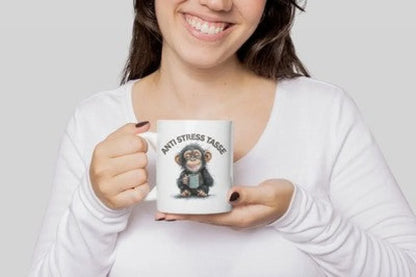 Anti Stress Schimpanse Kaffeetasse Teetasse Tasse Geschenkidee - WS-Trend.de