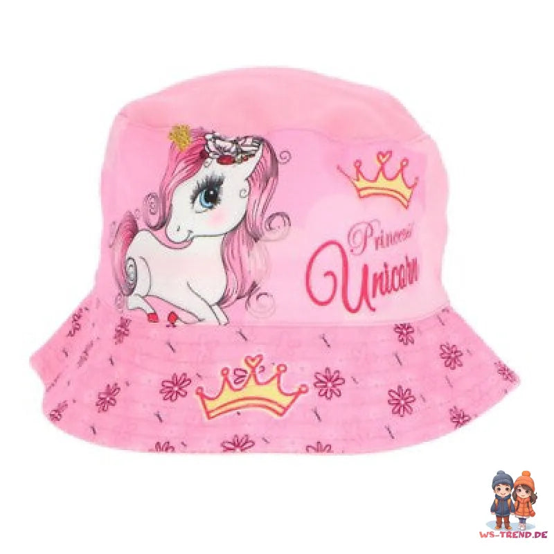 Einhorn Unicorn Kinder Fischermütze Fischerhut Sommerhut Gr. 52-54 - WS-Trend.de