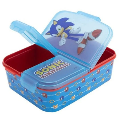 Sonic the Hedgehog 4 teiliges Lunch Set Brotdose mit 3 Kammern Alu-Trinkflasche - WS-Trend.de
