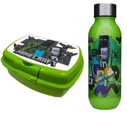 Minecraft Gamer 2 tlg Set Brotdose Trinkflasche 640 ml - WS-Trend.de