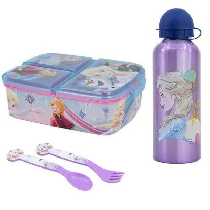 Disney Die Eiskönigin Elsa 4 tlg Kinder Set Brotdose Alu-Trinkflasche Besteck - WS-Trend.de