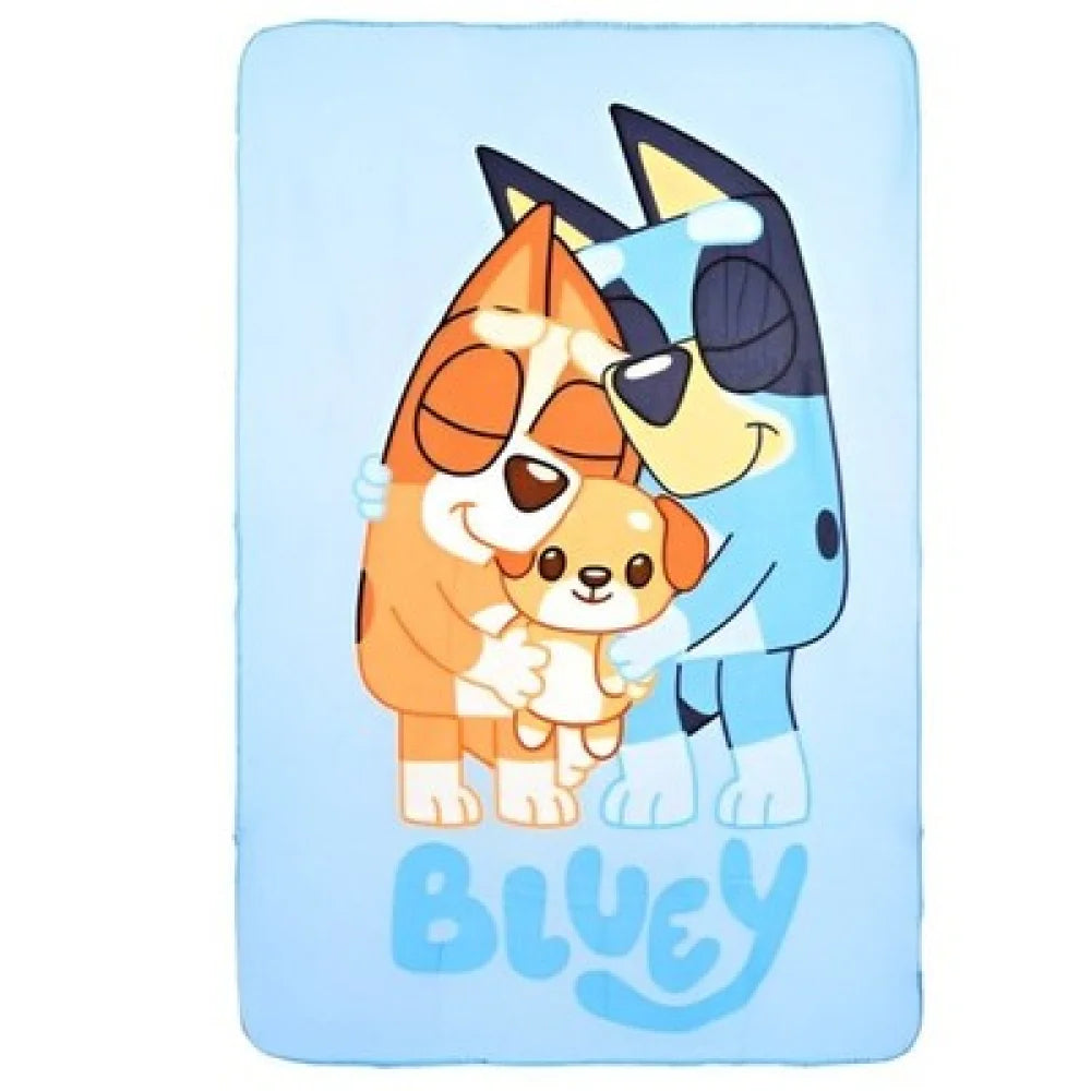 Bluey und Bingo Kinder Fleecedecke leichte Kuscheldecke 100x150 - WS-Trend.de