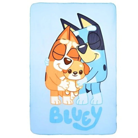 Bluey und Bingo Kinder Fleecedecke leichte Kuscheldecke 100x150 - WS-Trend.de